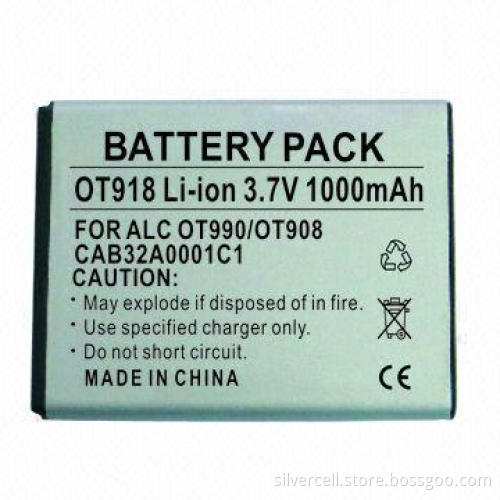 Li-ion Battery for Alcatel OT918 with 1,000mAh Capacity